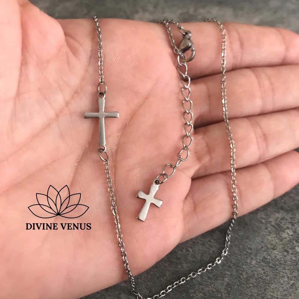 Sideways Cross Necklace - Picture 8 of 8